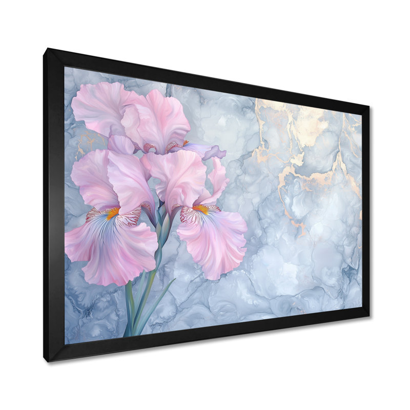 «Pink Glowing Symphony Of Iris III - Iris», reproduction sur toile, 12" H x 20" W, Single Picture Framed Print without Mat
