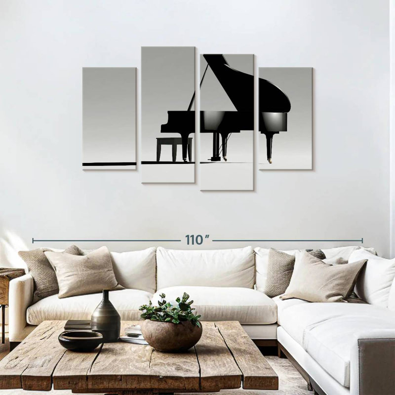 Piano à queue Abarca sur fond blanc, H 48 po x l 75 po