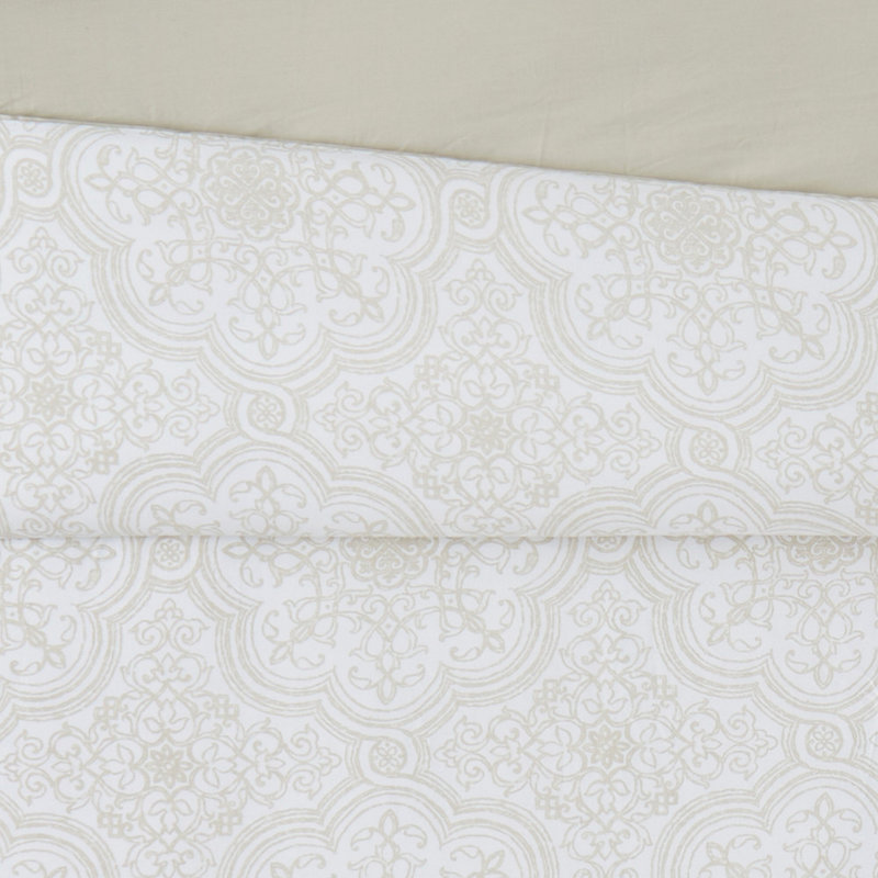 Fuad Cotton Sateen Damask Comforter, Twin Comforter + 1 Standard Sham