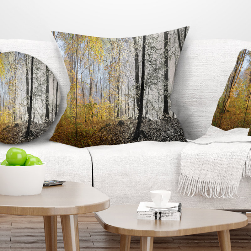 Coussin Schafer, 18 po x 18 po, Coussin décoratif, Jaune/gris