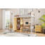 Lit mezzanine simple en métal avec bureau, tablette, armoire et amp; Escalier de rangement - Aucun sommier requis, robuste Durable