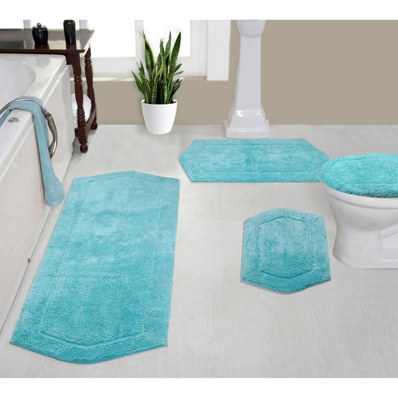 Tapis pour salle de bain Delean, Turquoise