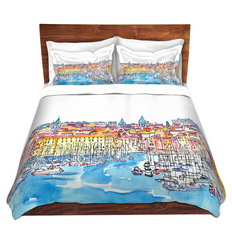 Ensemble de housse de couette palermo italie, 1 housse de couette grand + 2 taies standards