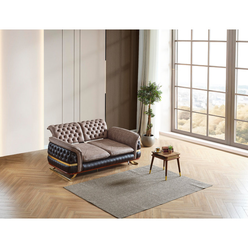 Causeuse Gfield Luxury, Brun, Doré
