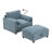 38" Single Sofa With Storage Ottoman, Adjustable Phone Holder, USB Charger, Side Storage Pockets, Pillow-Like Armrests, Wide Seat Chaise Lounge For Living Room&Apartment, Chenille
