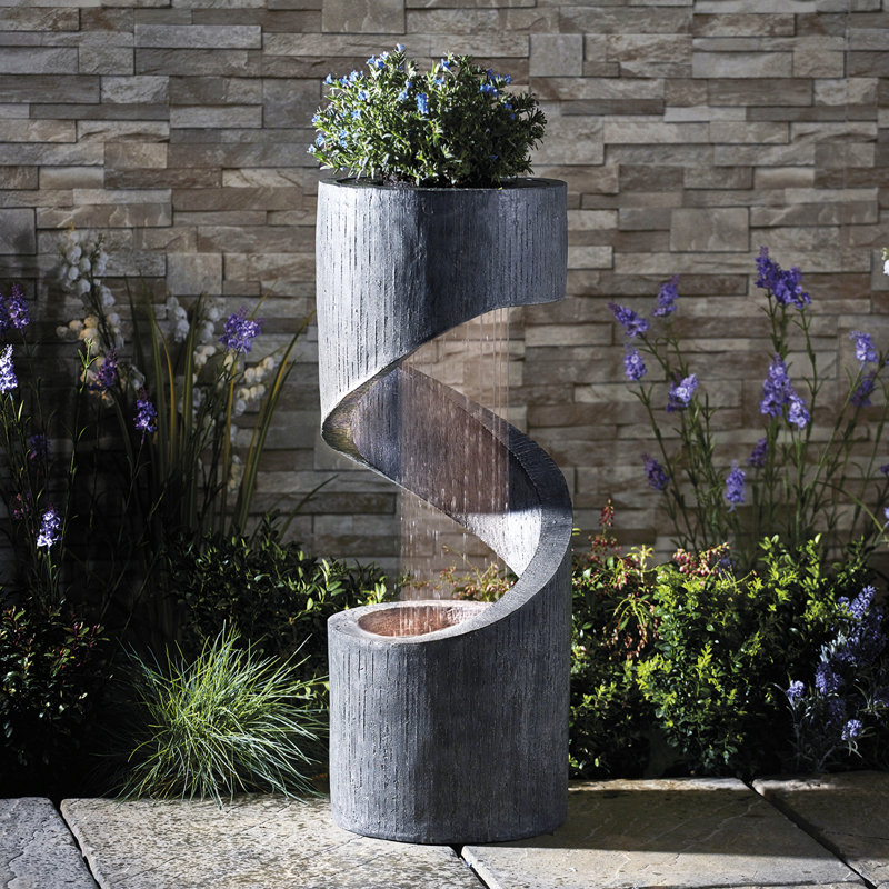 Outdoor Weather Resistant Waterfall Fountain with Lights