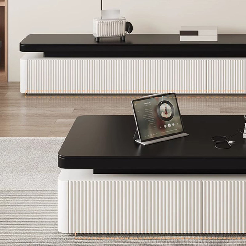 Meuble télé noir et blanc, H 15,75 po x L 94,49 po x l 15,75 po