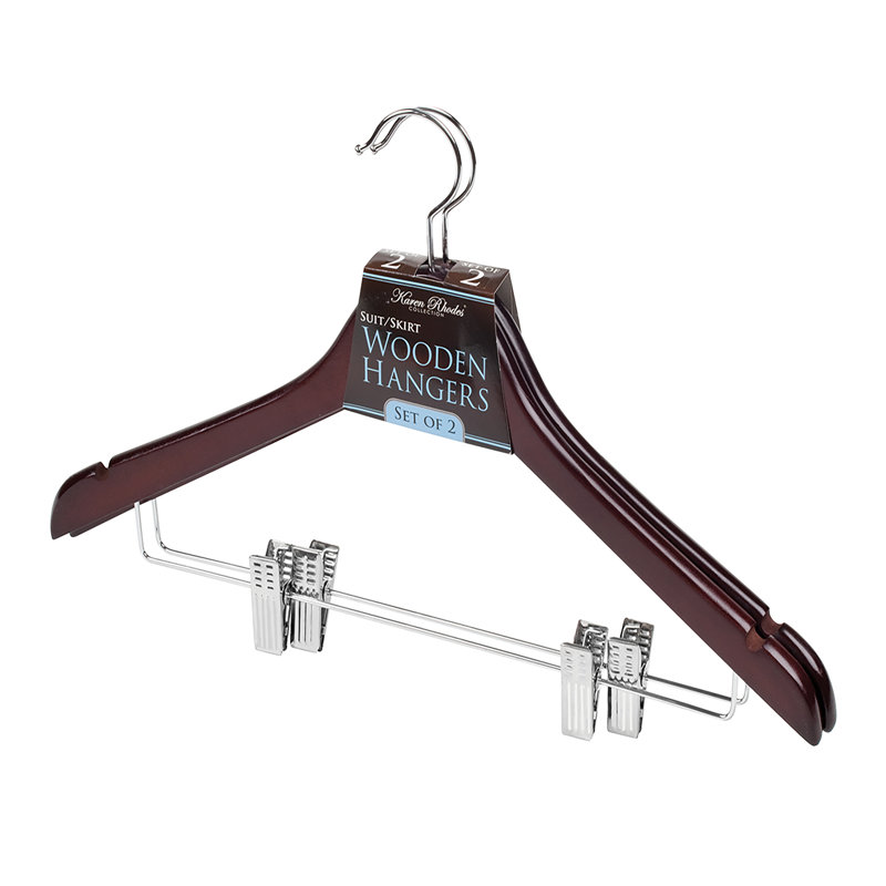 Cintre en bois antidérapant pour costume / manteau