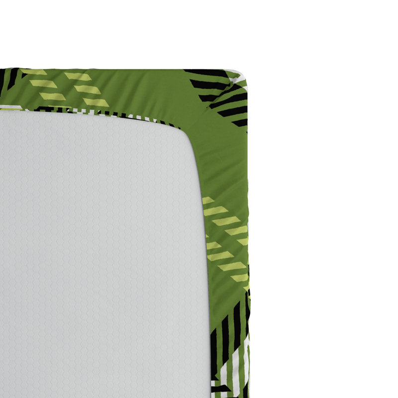 Microfiber Plaid Fitted Sheet, Full Fitted Sheet, Green/Black Plaid 2