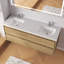 Ensemble de meuble-lavabo double autoportant 60 po avec plateau en granit blanc 60 po-1188536285-1188536287