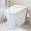 Toilette à siège chauffant avec double chasse - Capteur de pied, nuit, commande à bouton, chasse d'eau puissante