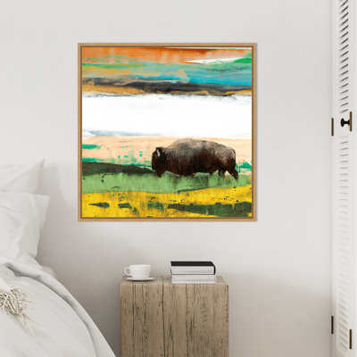 Bison Primary Decision by Sisa Jasper Framed Canvas Wall Art Print