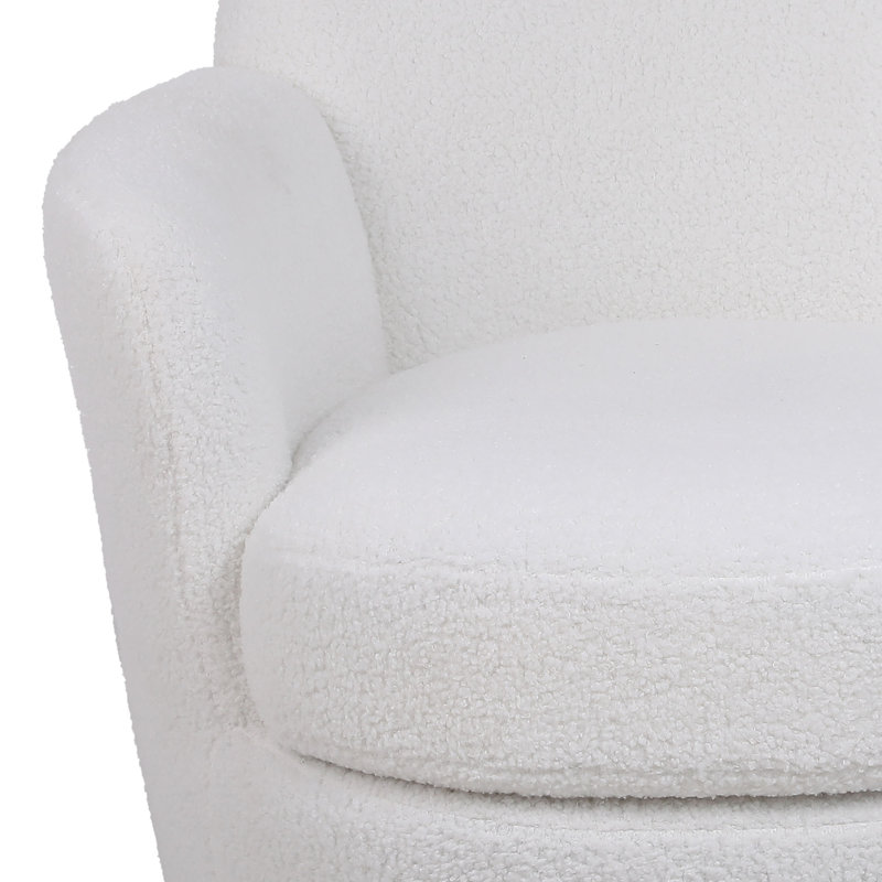 Fauteuil demi-tonneau de bureau pivotant à 360 ° Modern Modern, Ivoire ivoire