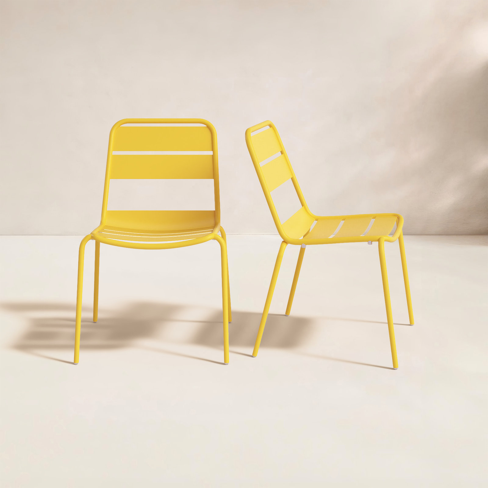 Kapri Stackable Patio Side Chair, Saffron