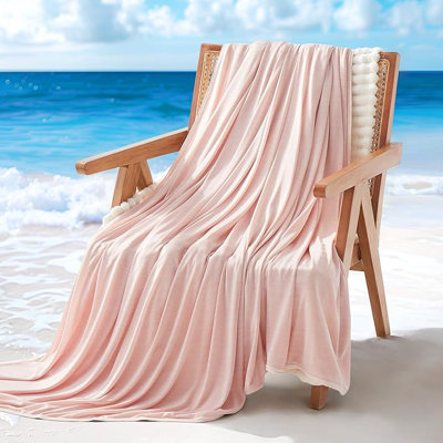 SLEEP ZONE Nanotex Cooling Blanket for Hot Sleepers, Double-Sided Throw Blanket for Couch, Travel/Outdoor Ultra-Cold Breathable Lightweight Summer Blanket (Pink, 50''x70'')