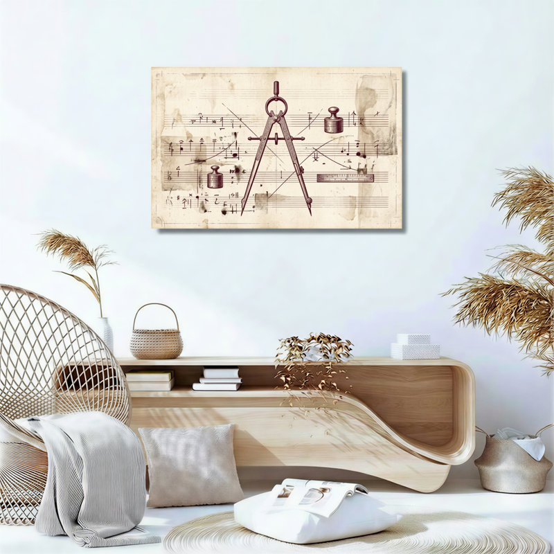 Ensemble de 1 tableau mural sur toile « Boussole musicale », 16"H x 24"W, Wrapped Canvas