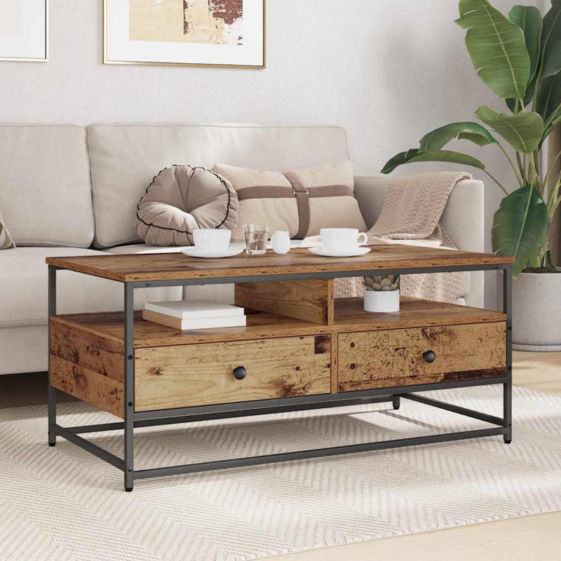 Coffee Table with Storage, Old Wood