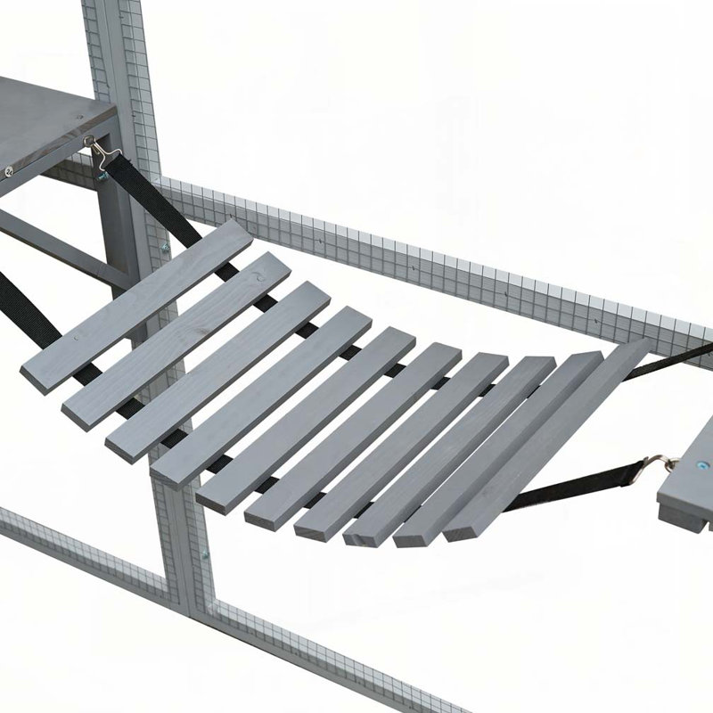 Enclos pour chat d'extérieur pour chat 110 "avec plateformes, plateforme imperméable et blanc