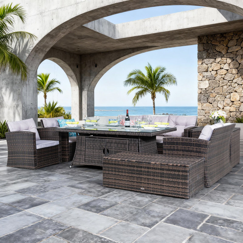 7 - Person Patio Conversation Set with Cushions