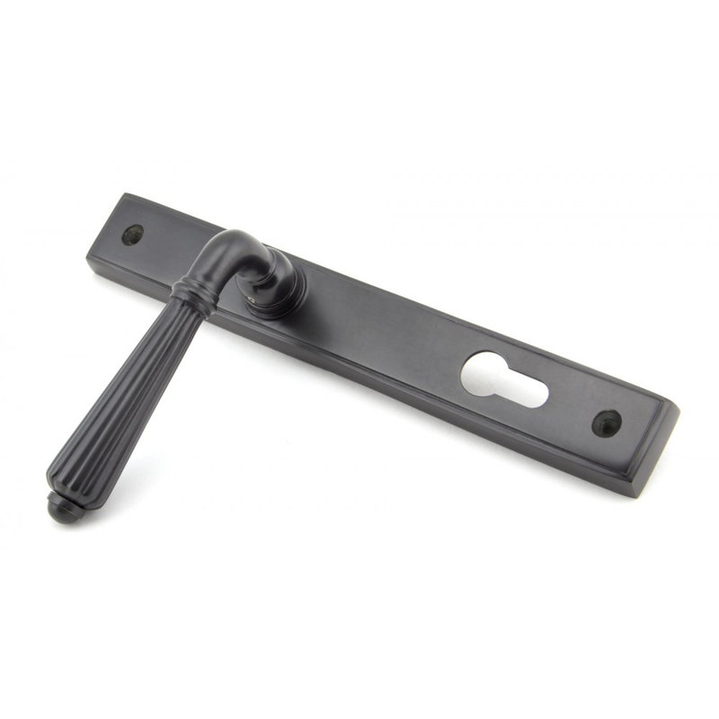 Hinton Lock Door Handle Kit, Aged Bronze