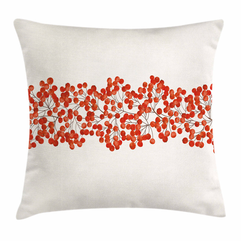 Red and White Polyester Euro Throw Pillow