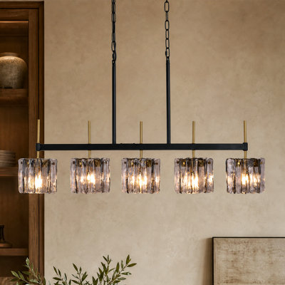 5-Light Modern Smoked Glass Pendant Light