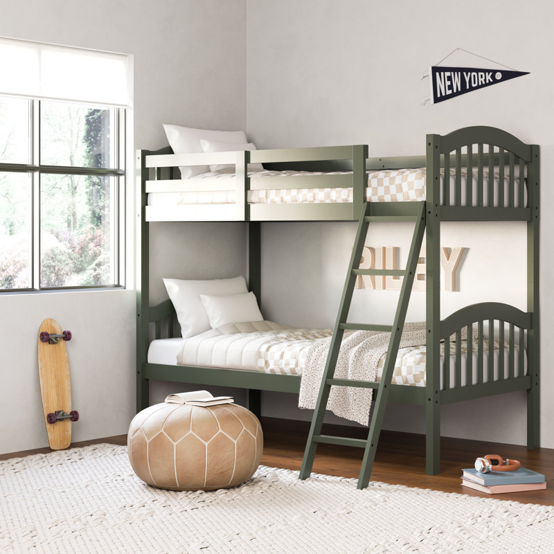 Long Horn Twin Over Twin Solid Wood Standard Bunk Bed by Storkcraft, Pink