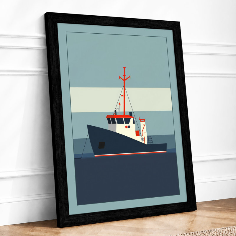 Vessel At Rest Coastal - Print, A2 - 59.4 x 42.0 cm, Black