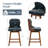Swivel Bar Stools Set of 2 Mid Century Modern Faux Leather Upholstered Counter Height Barstools,Kitchen Island Wooden Bar Chairs,25-Inch Armless Counter Stools with Wood Back and Legs-1334278597