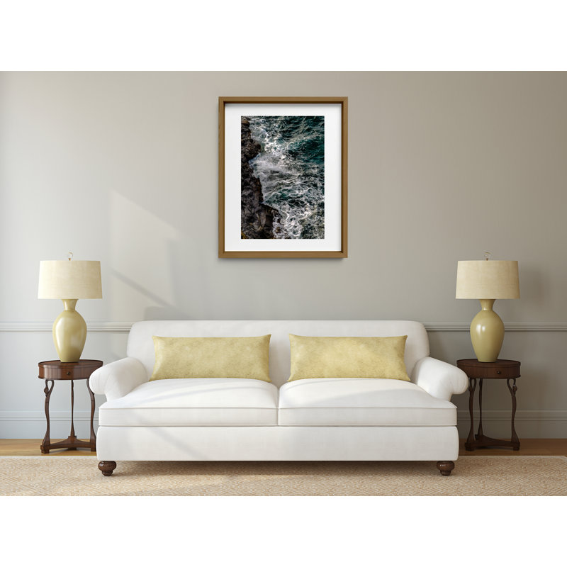 Water's Edge Print by Joseph Regan, 26" H x 22" W x 0.75" D, Walnut