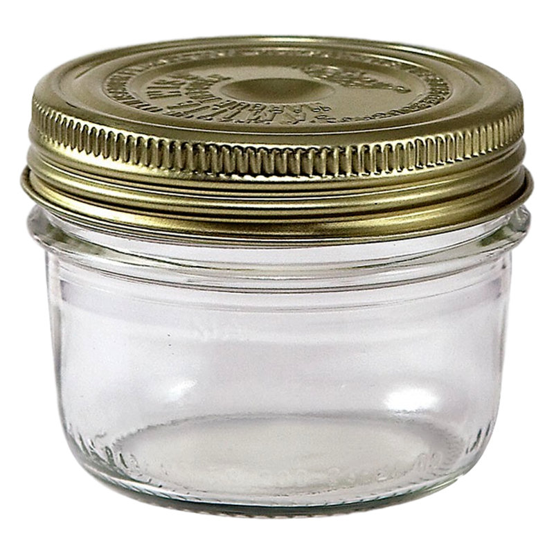 Ensemble 4 pièces de pots en verre français grand embouchure Familia Wiss Terrines, 200 ml (7 oz liq.)