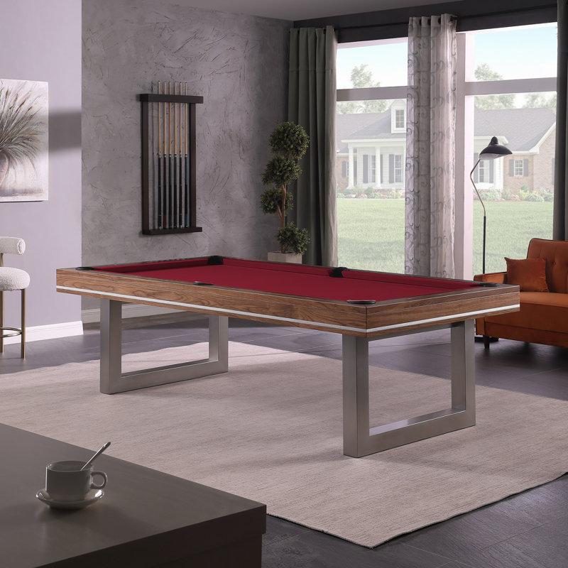 Table de billard en bois massif Harmony, 7 pi, Bourgogne, Noyer naturel