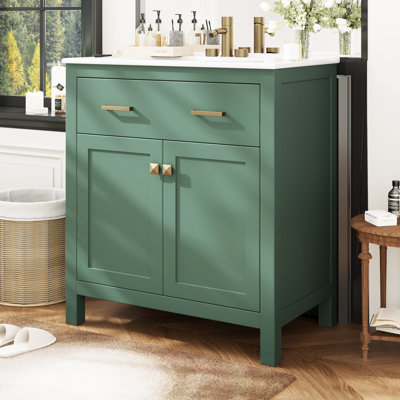 Meuble-lavabo simple 30 po avec comptoir en céramique