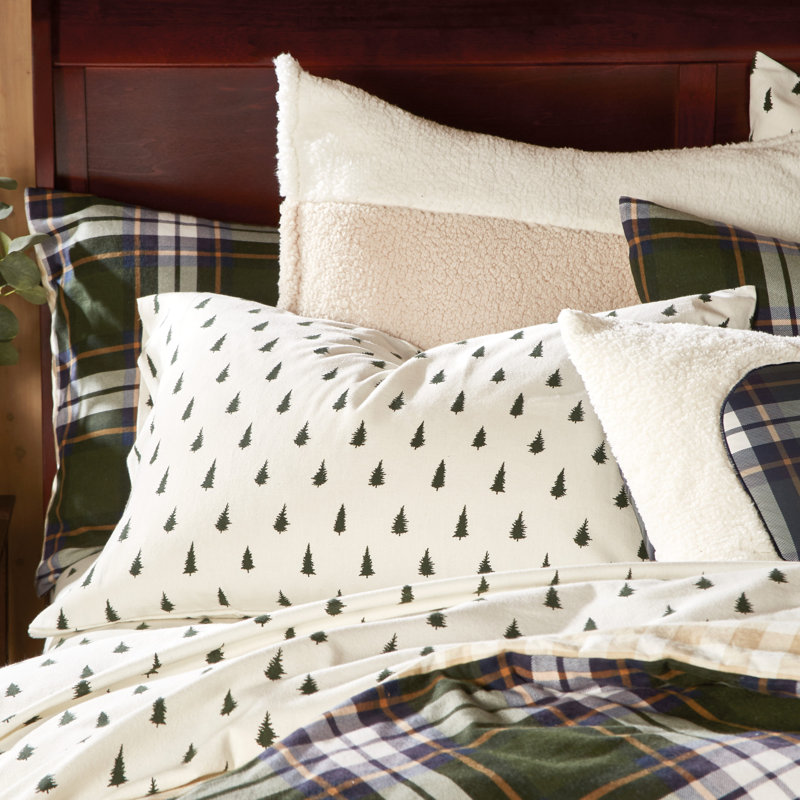 Spruce Trees Flannel Sheet Set, Queen
