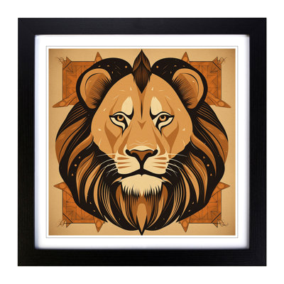 Lion Mid-Century - Framed Print