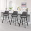 Tabouret de bar pivotant en lin avec dossier haut (ensemble de 3)-423412592-423412557-423412558