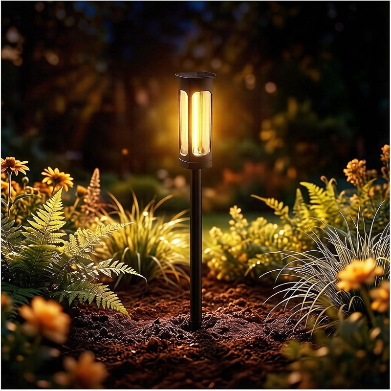 Éclairage de sentier à DEL à filament flexible blanc chaud solaire, Paquet de 8