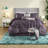 Elegant Plum Bedding Set, Polyester, Tufted Design, Ideal For Home