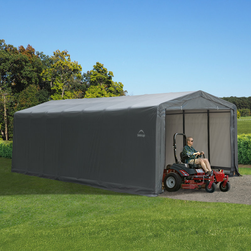 ShelterTube Wind and Snow-Load Rated Garage, 10x27x10 Grey