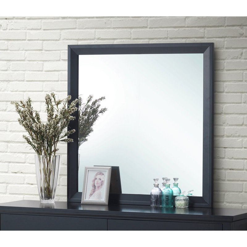 Miroir ou chambre à coucher, vestiaire, noir, Carrée, Noir, 36 po x 36 po