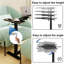 Bed Table with Wheels Adjustable Pneumatic Overbed Table Black