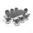 All-Weather Cast Aluminum Dining Set, Include Swivel Chairs And Rectangular Table-916584334