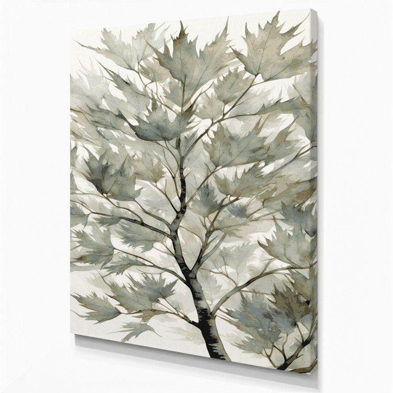 "Watercolor Botanical 94", art mural sur toile brune, H 11 po x l 14 po