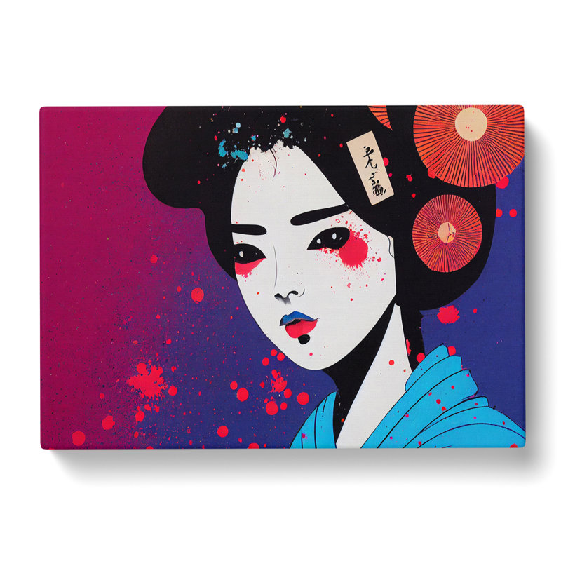 Painted Geisha Vol.5 Abstract - Wrapped Canvas, 50cm H x 76cm W x 3cm D
