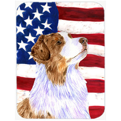 Planche à découper en verre de berger australien trinx USA American Flag