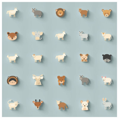 Cute Animal Icons Canvas Gallery Wrap in Many Sizes