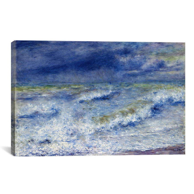 « la vague 1879 » par pierre-auguste renoir, reproduction d’art sur toile, H 8 po x l 12 po x P 0,75 po, Toile tendue