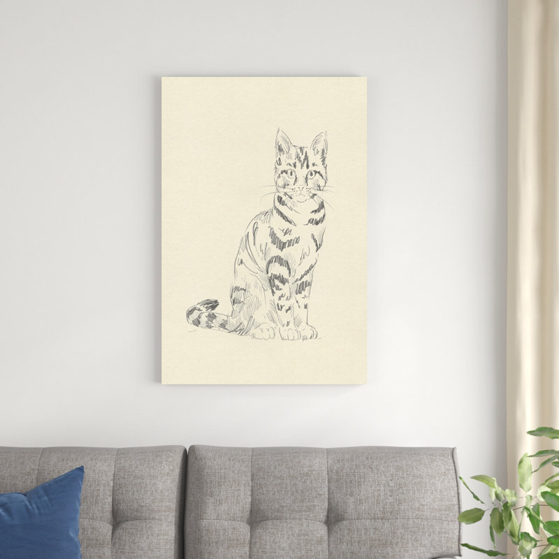 «House Cat IV» par Jacob Green - reproduction d'art sur toile tendue, H 36 po x l 24 po
