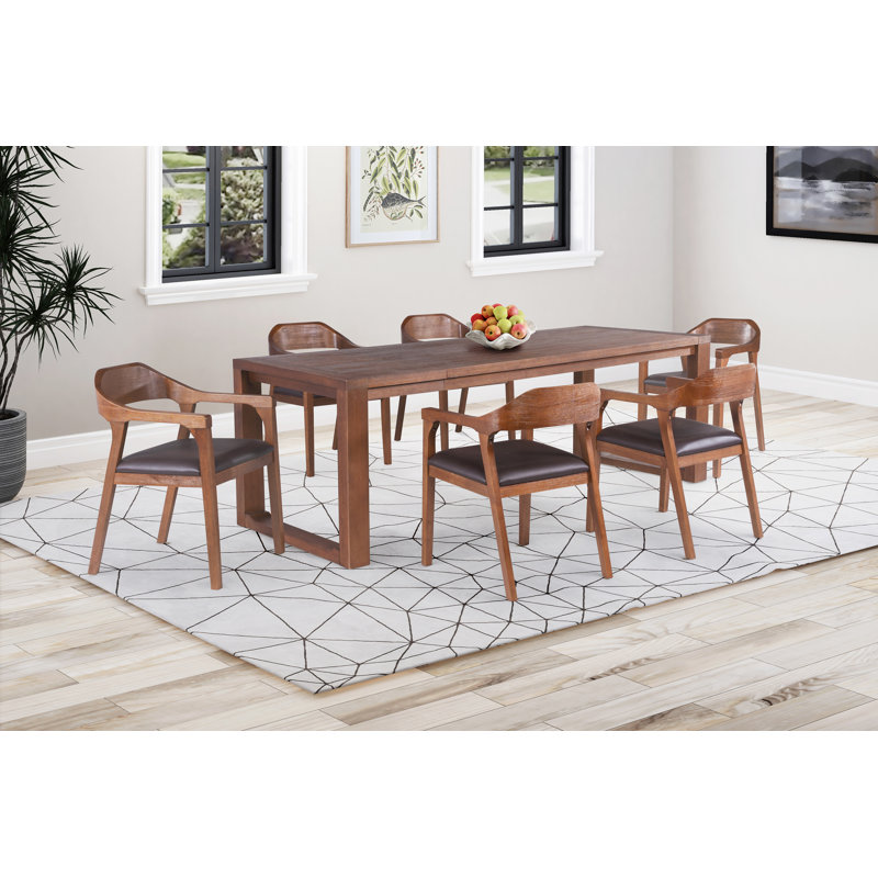 Aybri 6 - Person Solid Wood Top Four Leg Dining Set