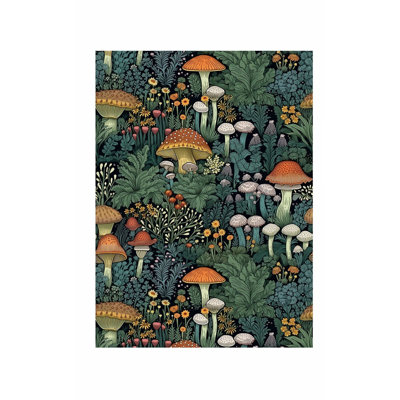 «Botanical Cottagecore Forest Mushroom IX Cottage», reproduction d'art non encadrée